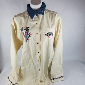 Hand Painted long sleeve button down
